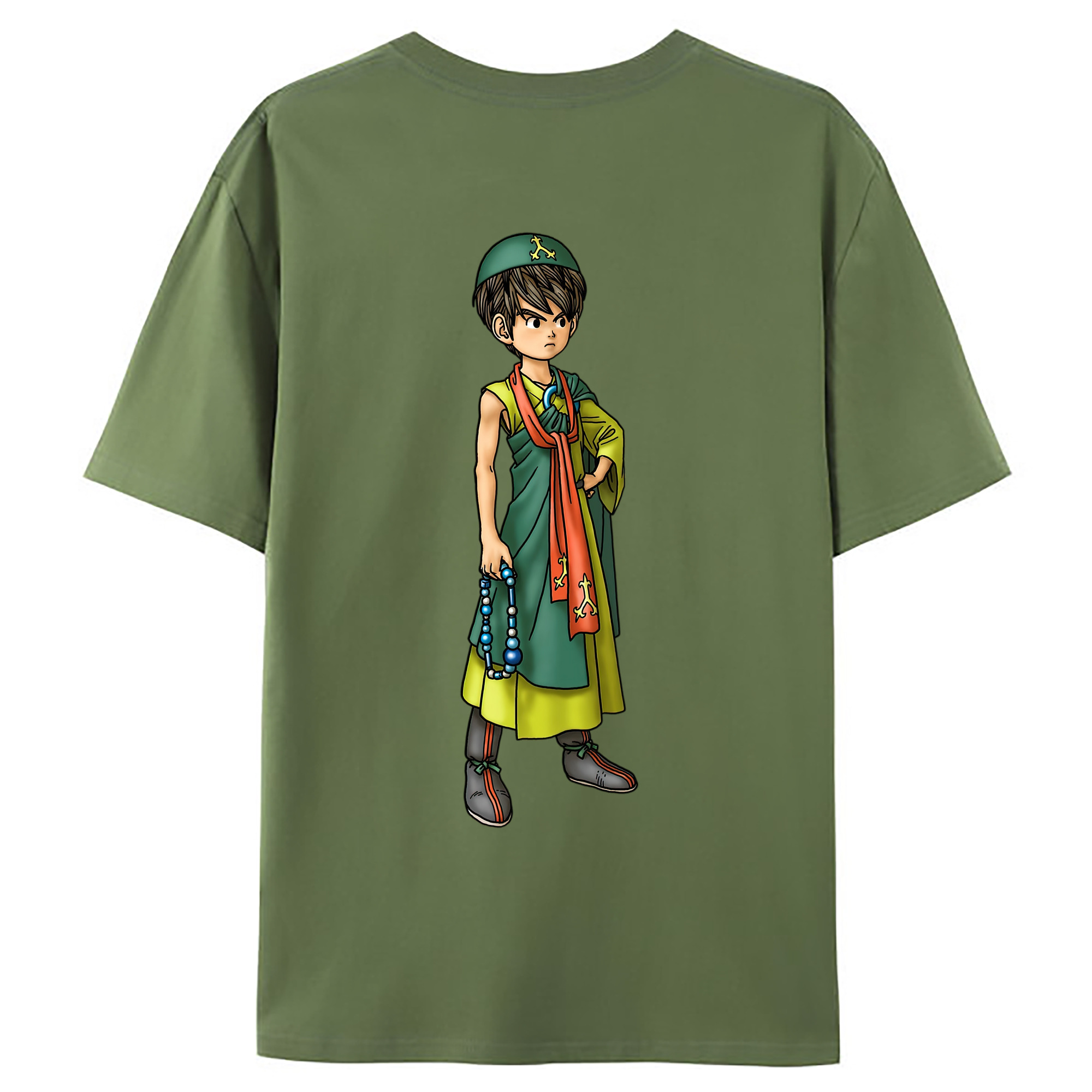 （画像用） ドラゴンクエスト Doragon Kuesuto Dragon Quest 綿100％ メンズ半袖Tシャツ（バックプリント） 通気性
